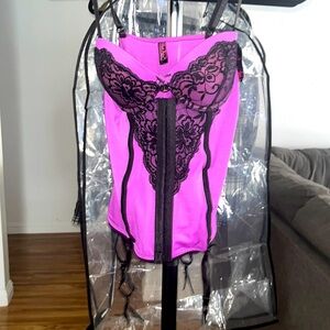 NWT – Purple/Black Bustier & G-String